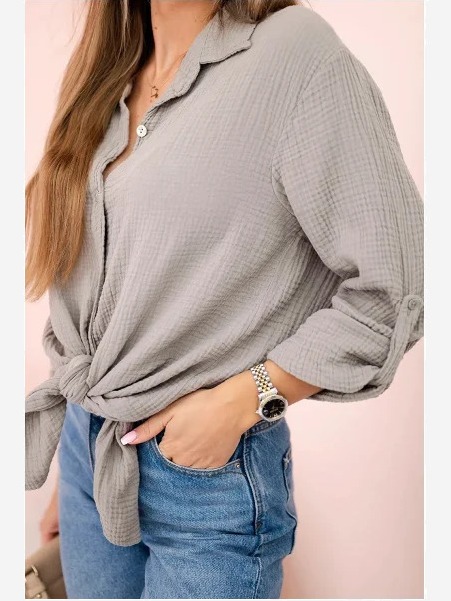 Bavlnená mušelínová košeľa oversize Fango