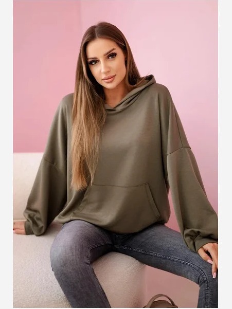 Mikina s kapucňou khaki