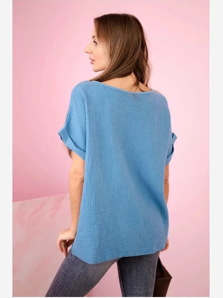 Mušelínová blúzka s náhrdelníkom Denim