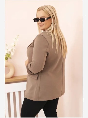 Sako z viskózy Plus Size s dlhým rukávom a golierom fango