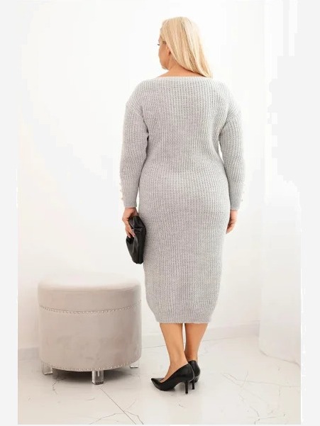 Šaty Plus Size s mohérom šedá