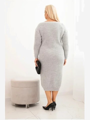 Šaty Plus Size s mohérom šedá