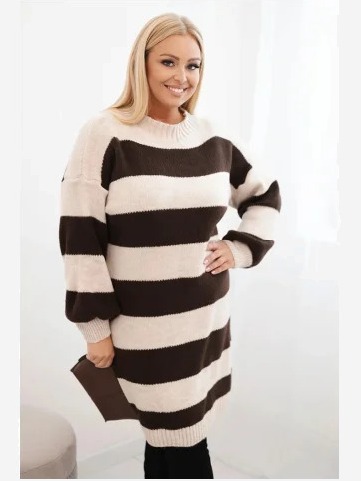 Šaty Plus Size pruhovaná...