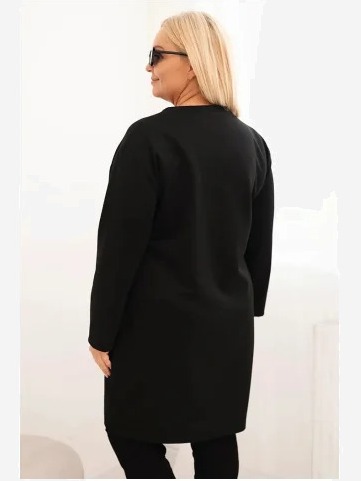 Šaty Plus Size maslo s vreckom a rukávom 3/4 čierna