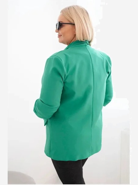 Dámska sako Plus Size bez zapínania s podšívkou XL/2XL zelená