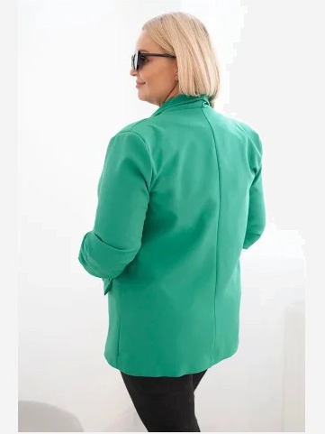 Dámska sako Plus Size bez zapínania s podšívkou XL/2XL zelená