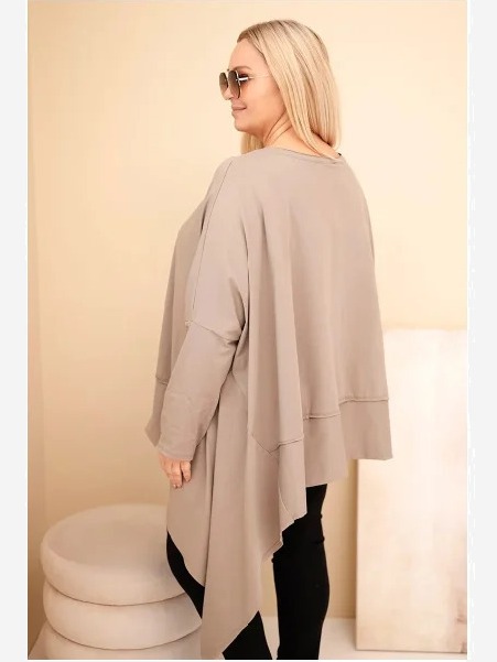 Dámska tunika Plus Size z bavlny s asymetrickým spodkom fango