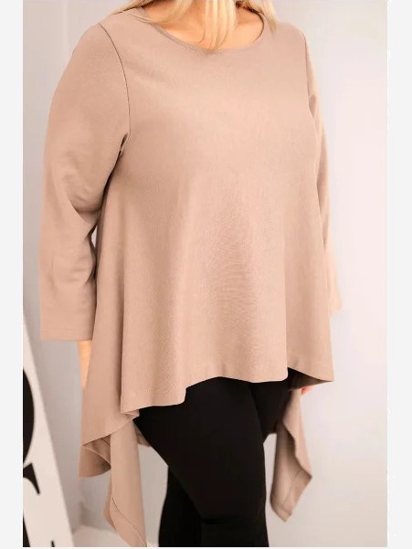 Dámska tunika Plus Size bavlnená s asymetrickým strihom fango