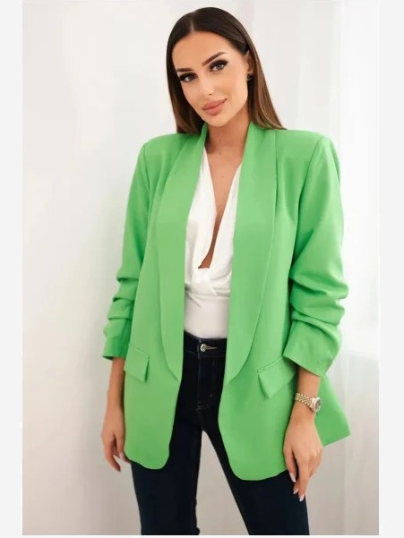 Sako s klopami elegantné zelená neón