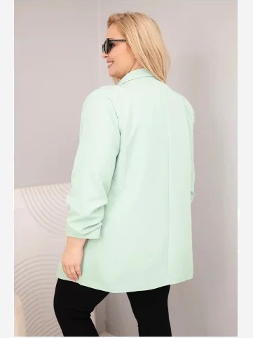 Dámska sako Plus Size elegantná mätová