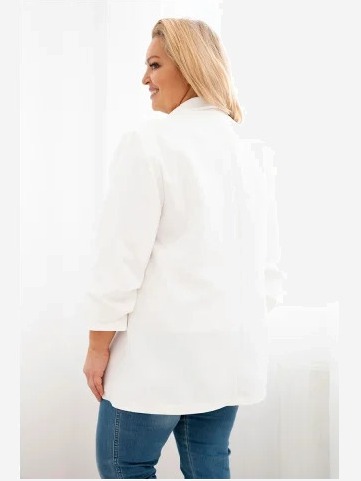 Dámska elegantná plus size sako ecru