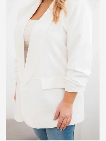 Dámska elegantná plus size sako ecru
