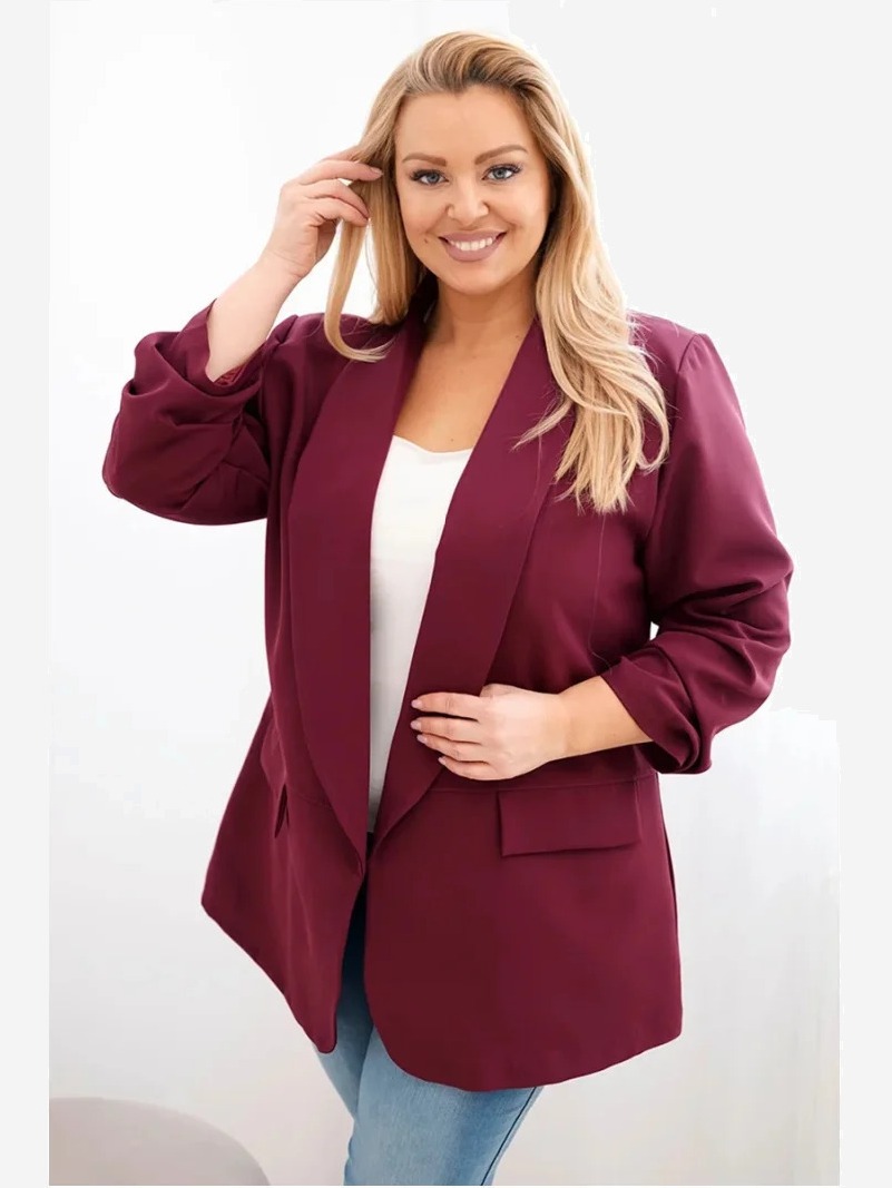 Dámska elegantná oversized sako slivková