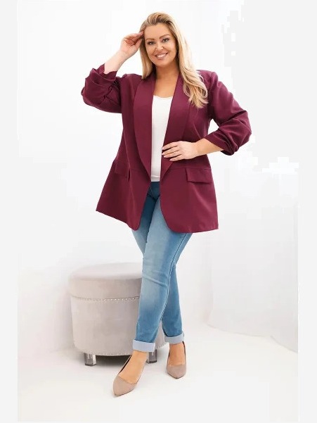 Dámska elegantná oversized sako slivková