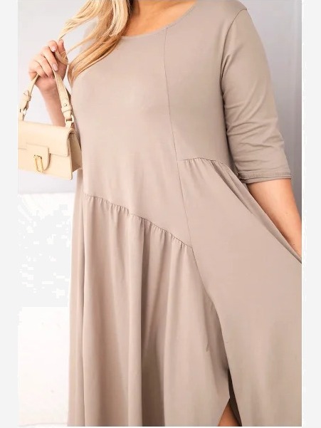 Dámska bavlnená sukňa Plus Size s asymetrickým spodkom fango
