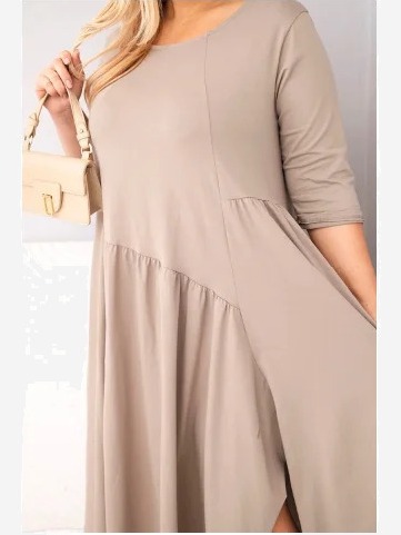 Dámska bavlnená sukňa Plus Size s asymetrickým spodkom fango
