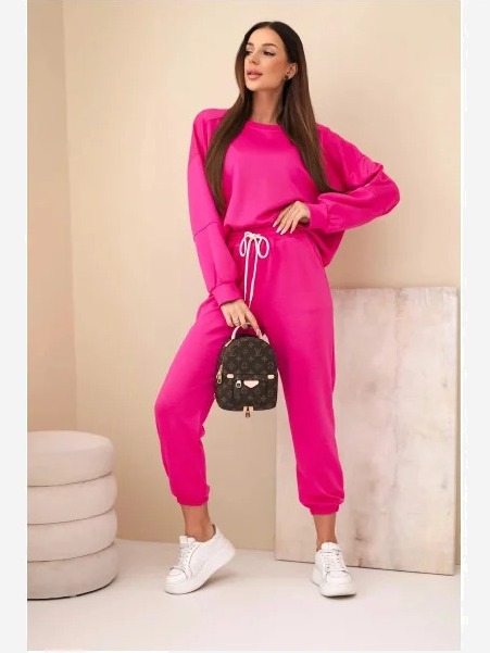 Set mikinové + nohavice maslová látka fuchsia