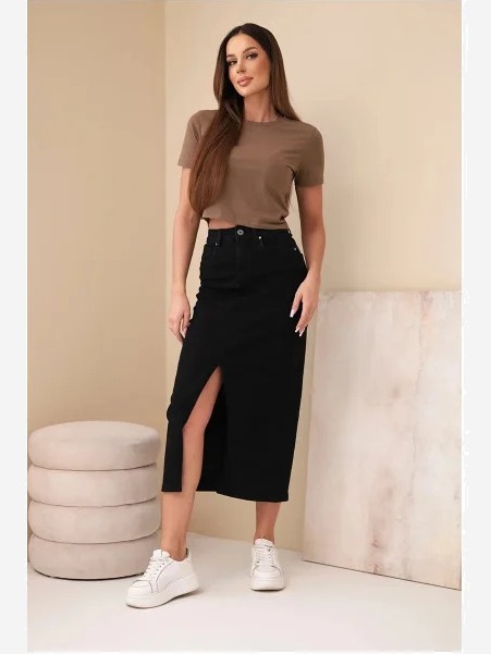 Dámske jeansové Skinny nohavice s vysokým pásom a opaskom M.sara béžové