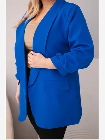 Dámske elegantné sako Plus Size chrpové