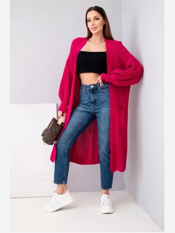 Sveter dlhý fuchsia