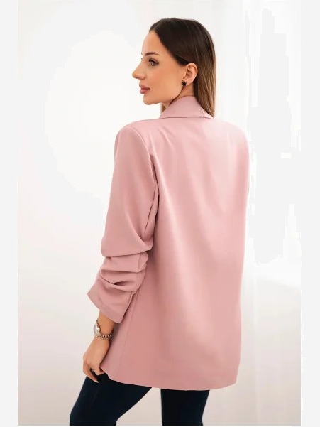 Sako s klopami elegantné tmavo ružové