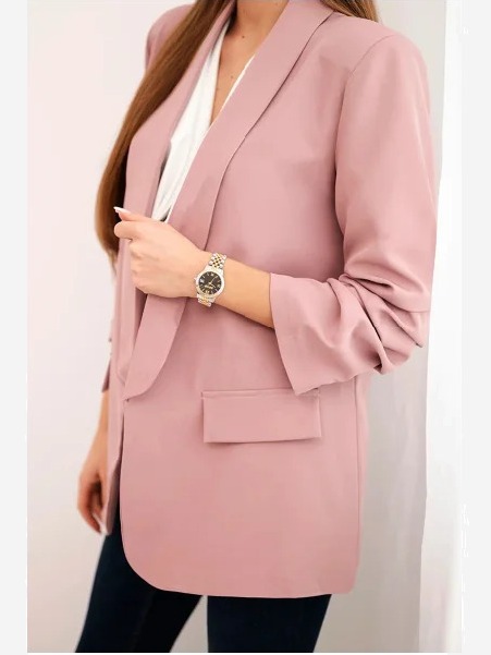 Sako s klopami elegantné tmavo ružové