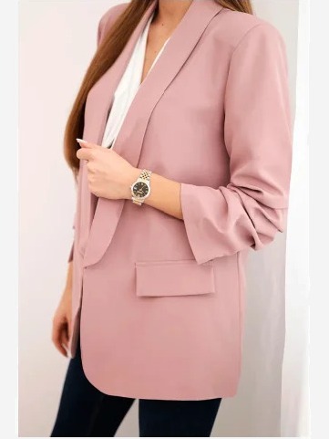 Sako s klopami elegantné tmavo ružové