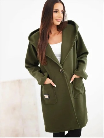 Dámsky kabát s kapucňou a...