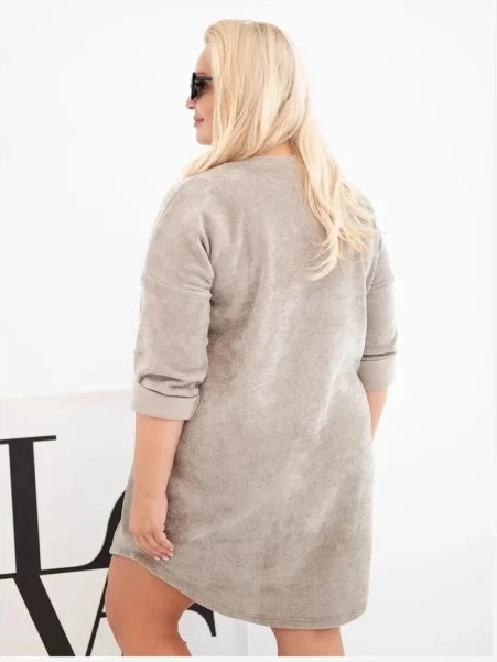 Dámske šaty Plus Size z manžestru s voľným strihom fango zelená
