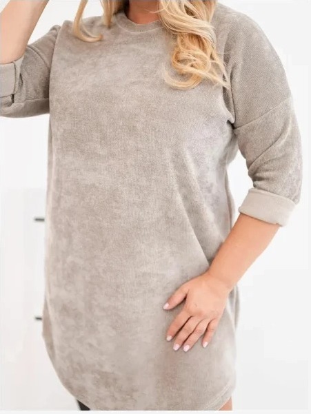 Dámske šaty Plus Size z manžestru s voľným strihom fango zelená