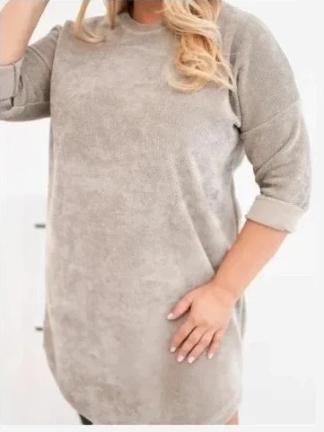 Dámske šaty Plus Size z manžestru s voľným strihom fango zelená