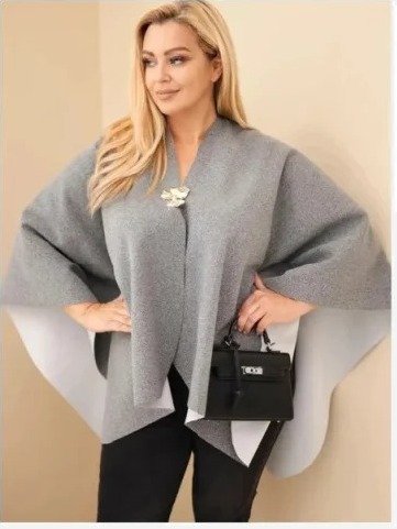 Dámske pončo Plus Size s...