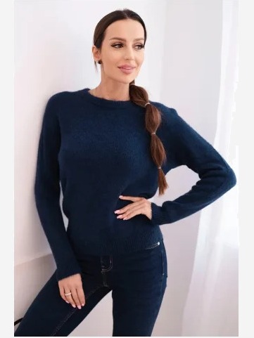 Dámsky sveter z baby alpaky s dlhým rukávom granátový