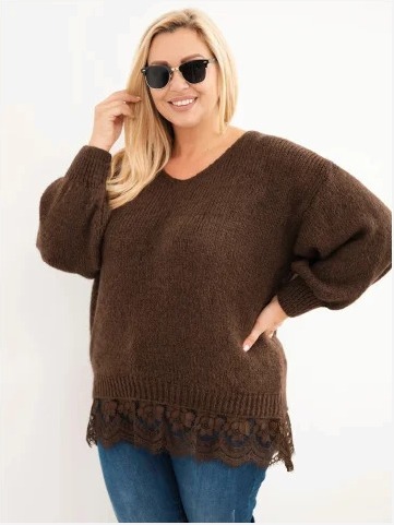 Dámsky sveter Plus Size s...