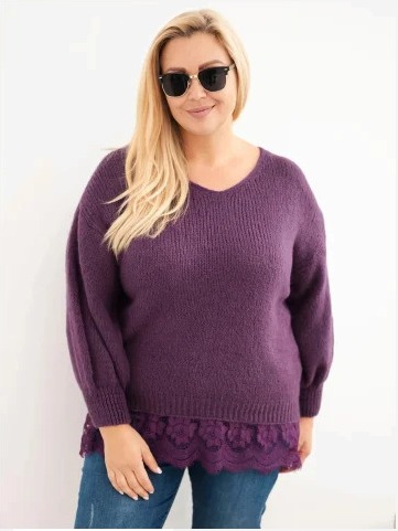 Dámsky sveter Plus Size s...