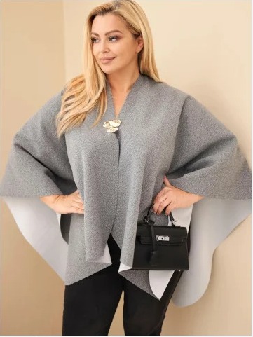 Dámske pončo Plus Size s...