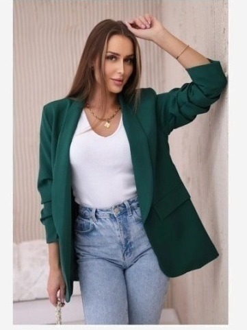 Elegantné sako tmavo zelená