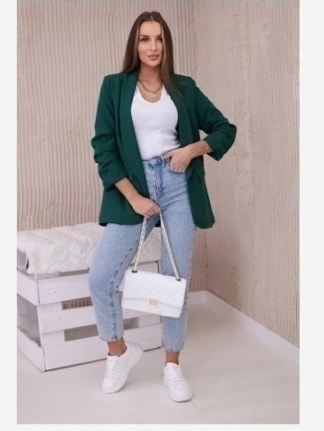 Elegantné sako tmavo zelená