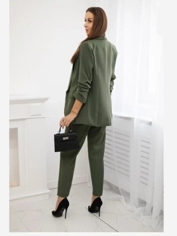Elegantná súprava saka a nohavíc Khaki