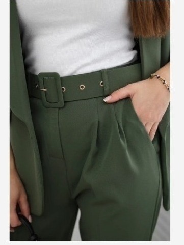 Elegantná súprava saka a nohavíc Khaki