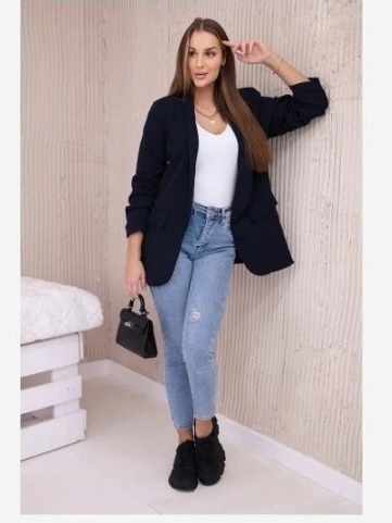 Elegantné sako námornícka modrá