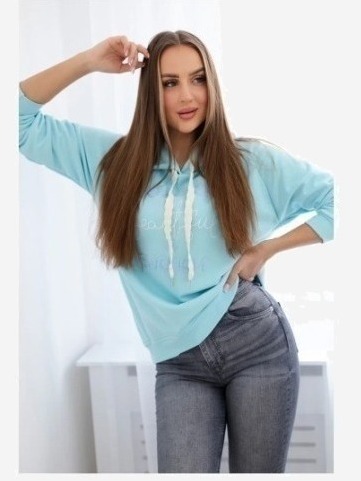 Bavlnená mikina s kapucňou mäta