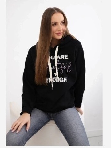 Bavlnená mikina s kapucňou čierny