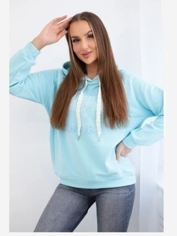 Bavlnená mikina s kapucňou mäta