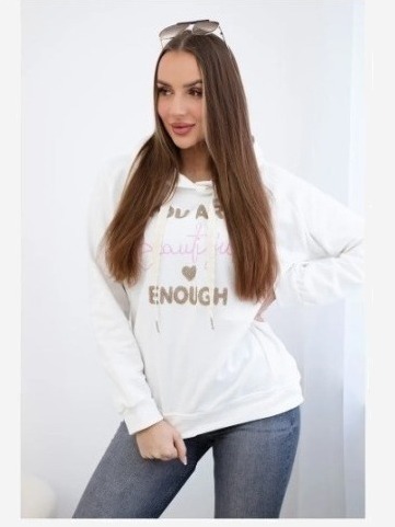 Bavlnená mikina s kapucňou biela