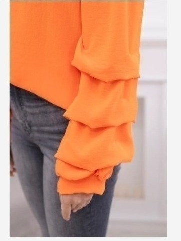 Španielska blúzka s ozdobnými rukávmi oranžový