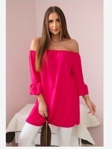 Španielska blúzka s volánmi na rukáve fuchsia