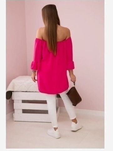 Španielska blúzka s volánmi na rukáve fuchsia