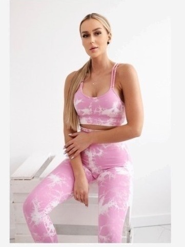 Fitness komplet svetloružová + biela