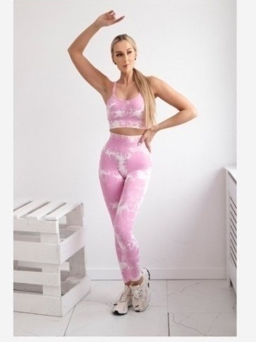 Fitness komplet svetloružová + biela